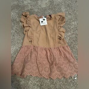 Cute Cozy Casual Sleeveless Ruffle Top Size Small NWT